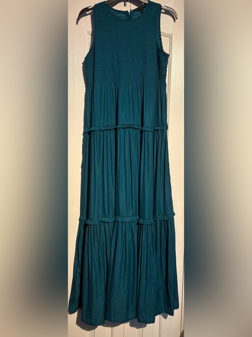 Ann Taylor Teal Tiered Maxi Dress-